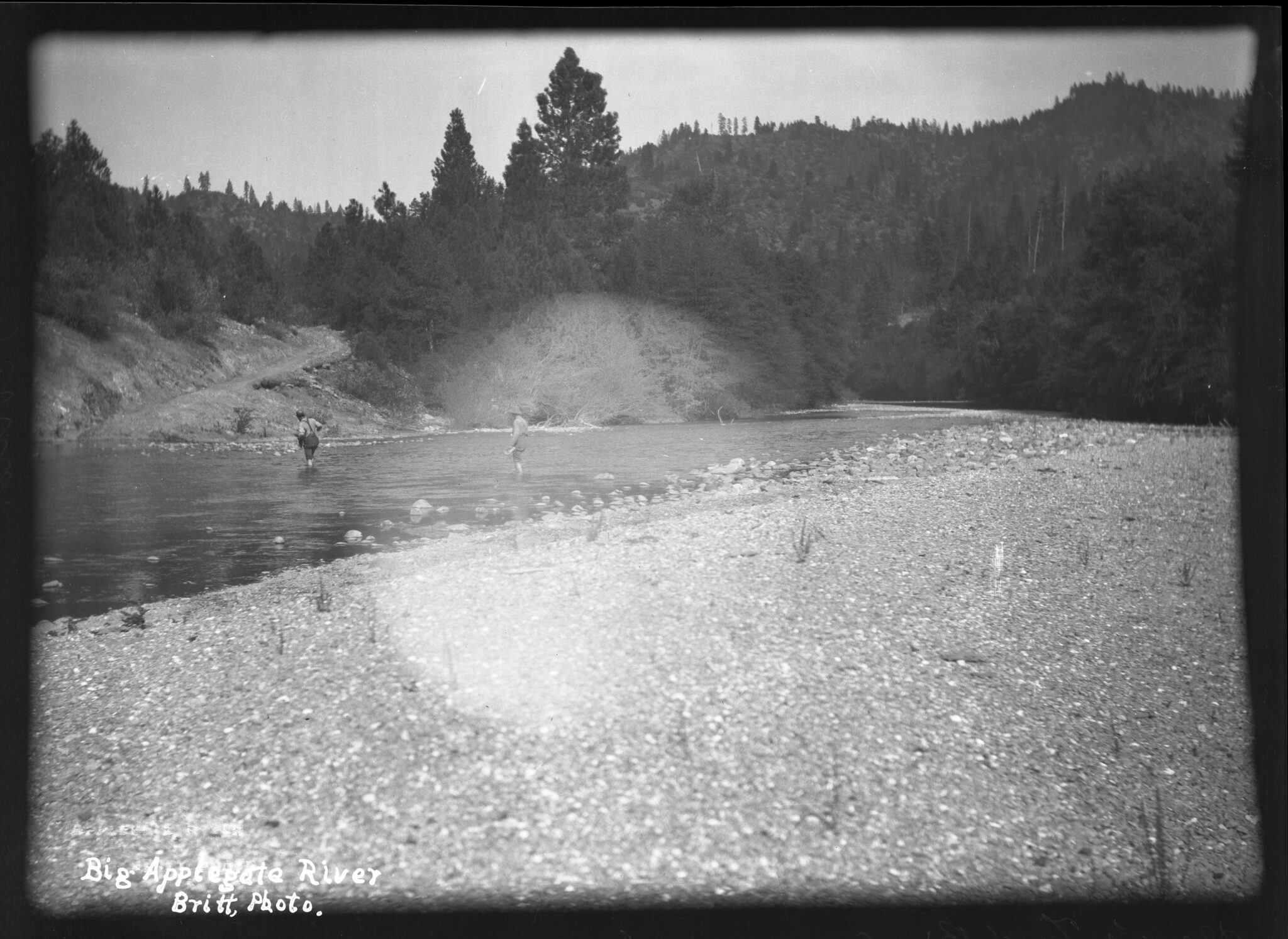 “men Wading Across Dawes [dews] Ford In Big Applegate River” – Mckee 